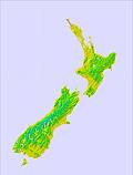 Nouvelle-Zélande temperature map
